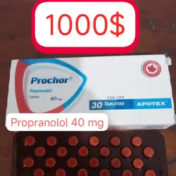 Propranolol de 40 mg Caja con 1 Blíster de 30 Tabletas 