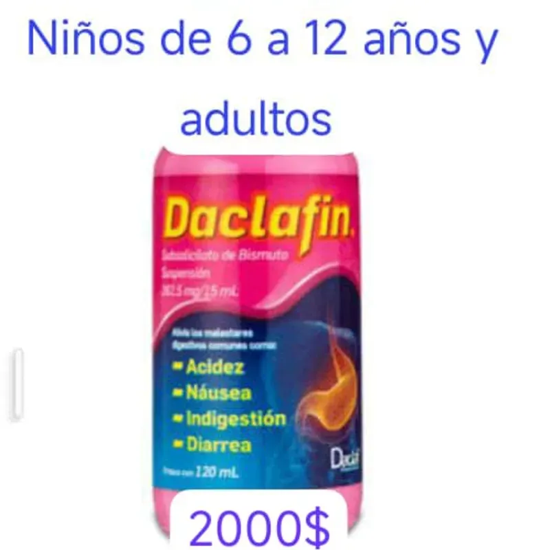 Subsalicilato de Bismuto Frasco con 120 mL (De 6 a 12 años y adultos)