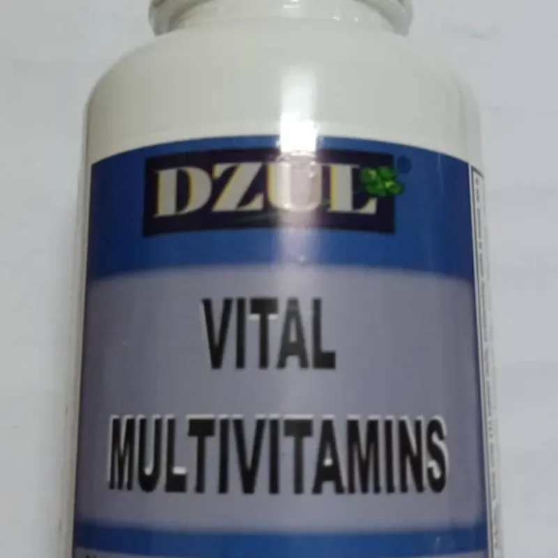 Vital Multivitaminas Vitamina A-C-D3-E-K1-B1-B2-B6-Ácido Fólico-B12-Calcio-Magnesio-Zinc de 100 Tabletas 