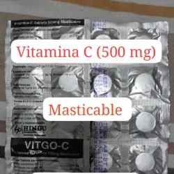 Vitamina C de 500 mg de 10 tabletas masticables 