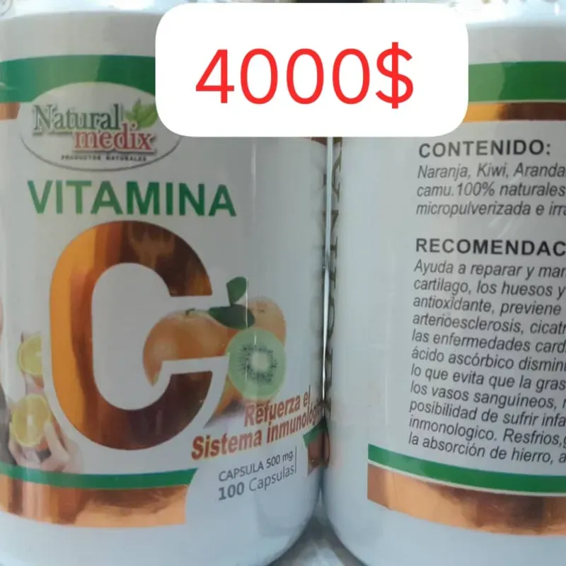 Vitamina C pomo de 500 mg de 100 cápsulas 