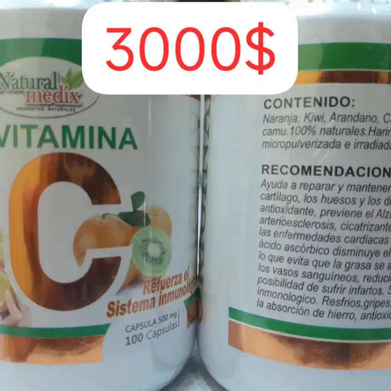 Vitamina C pomo de 500 mg de 100 cápsulas 