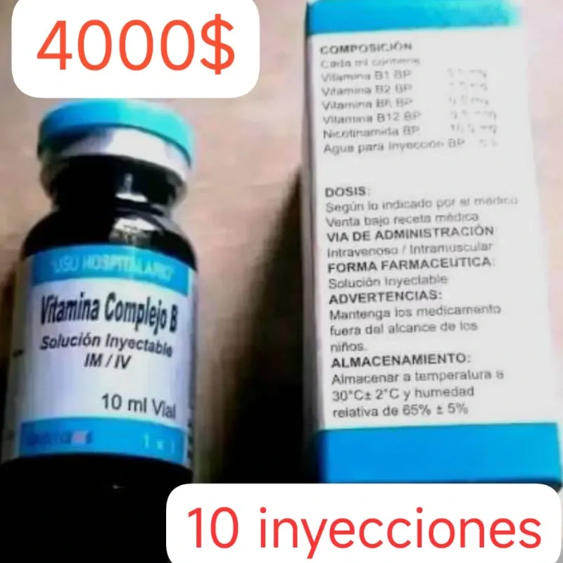 Vitamina Complejo B Solución Inyectable 10 mL Vial de 10 inyecciones