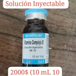 Vitamina Complejo B B1(5.0 mg) B2(1.5 mg) B6(0.5 mcg) B12(0.5 mcg) y Nicotinamida (10.0 mg)Solución Inyectable 10 mL Vial de 10 inyecciones 
