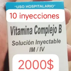 Vitamina Complejo B B1(5.0 mg) B2(1.5 mg) B6(0.5 mcg) B12(0.5 mcg) y Nicotinamida (10.0 mg)Solución Inyectable 10 mL Vial de 10 inyecciones 