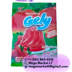 💜Gelatina Gely sabor fresa ( 8 porciones de 125 ml )