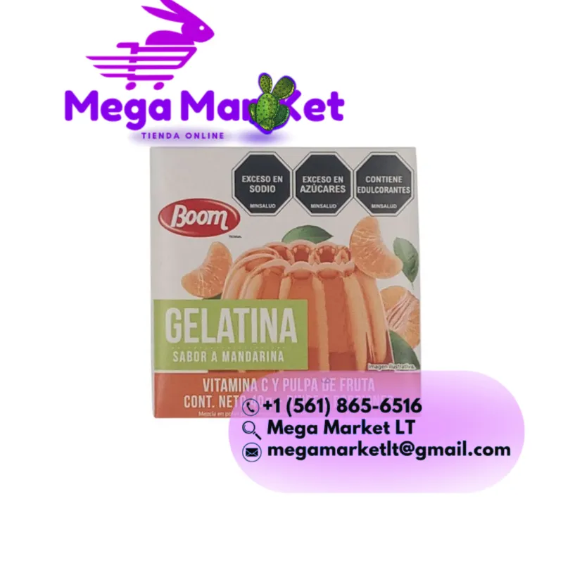 💜Gelatina sabor mandarina Boom (40 g ) 