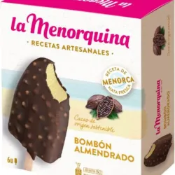 Paleta de Helado La Menorquina Sabores Bombón Almendrado y Bombón Crema 80ml 1u