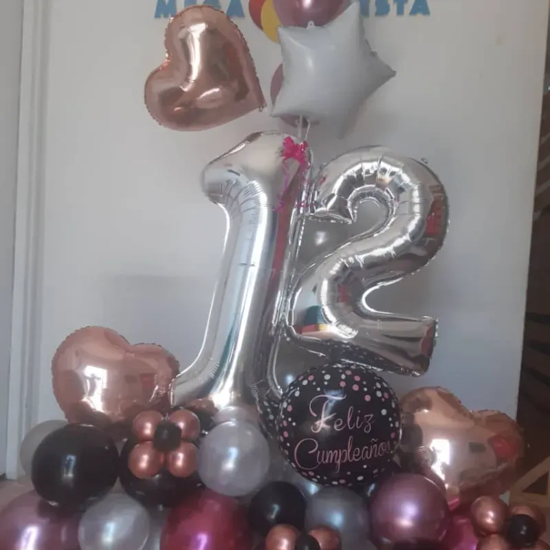 Bouquet de globos cumple 12