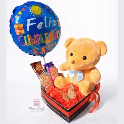 Arreglo con peluche y rosas eternas💐