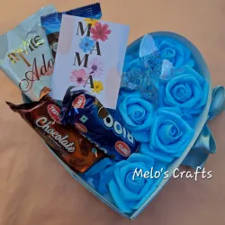 Caja en forma de corazón azul