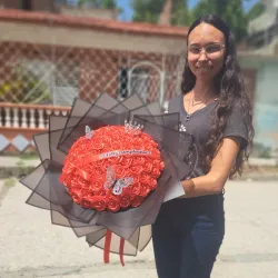 Ramo de 80 rosas de saten