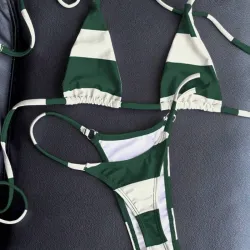 Microbikini a rayas Verde y Blanco