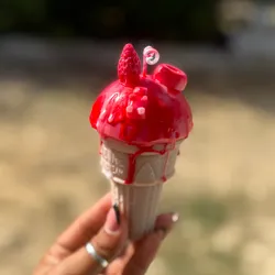 Barquillo con helado