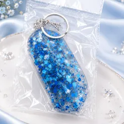 Llavero de resina azul