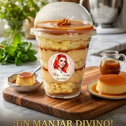 Vaso domo de 3 leches con flan