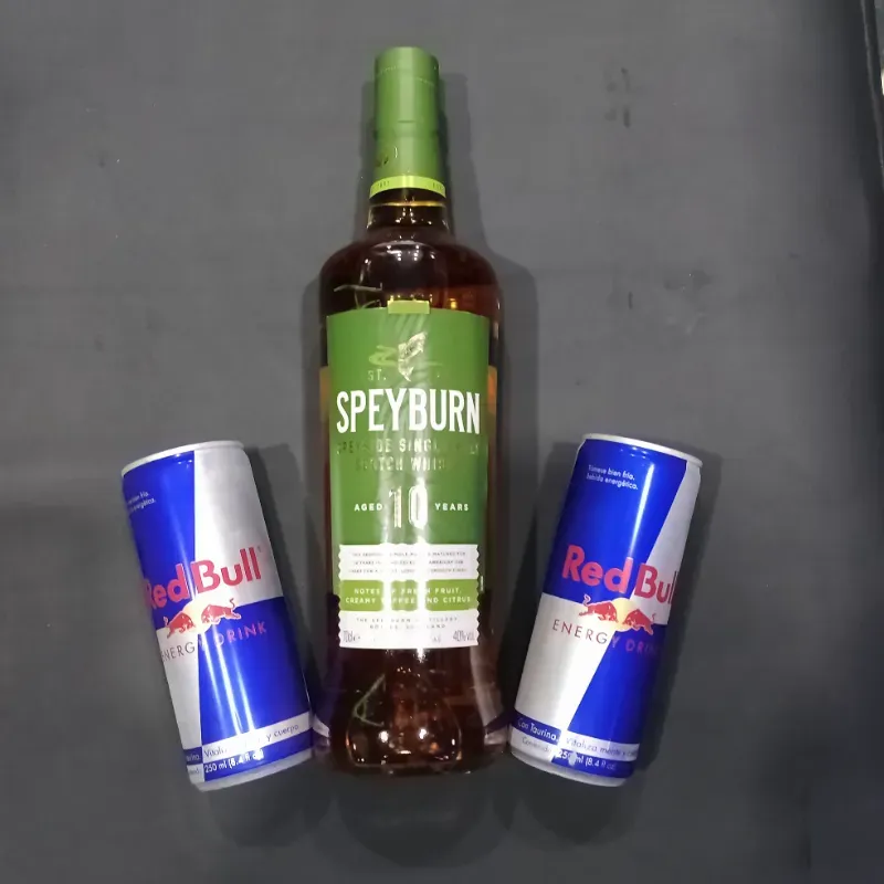 Speyburn Single Malt Scotch + 2 Red Bull 