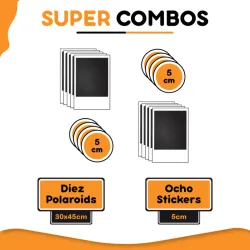 10 Polaroids + 8 Stickers
