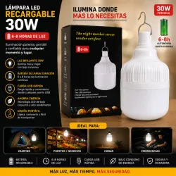Bombillo recargable 30w