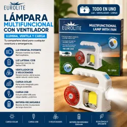 Lampara Recargable con Ventilador 