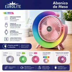 Ventilador recargable con lámpara