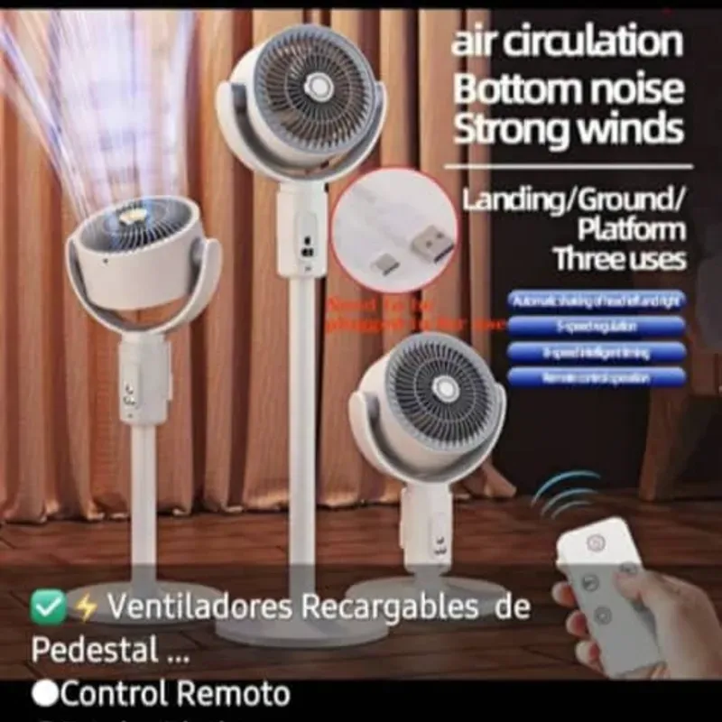 Ventilador recargable de pedestal