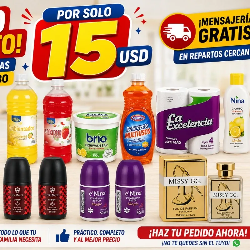 Combo Completo Aseo 15 USD