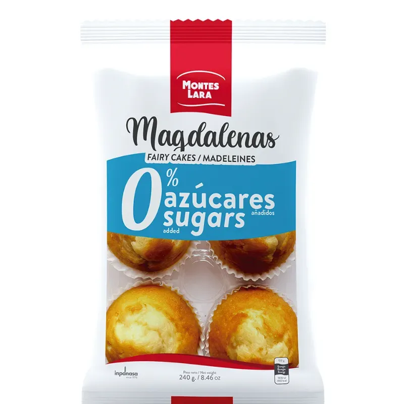 Magdalenas sin azúcar 240g