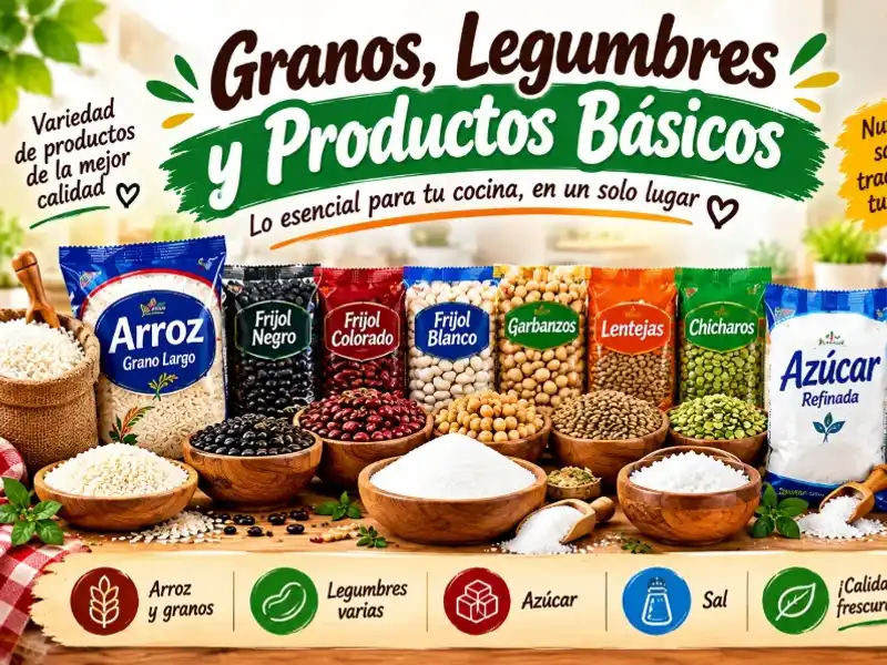🫘 Granos, legumbres y productos básicos.