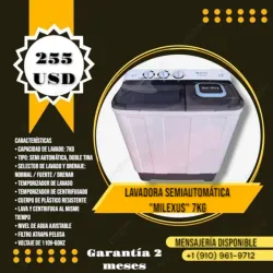 LAVADORA SEMIAUTOMÁTICA "MILEXUS" 7KG