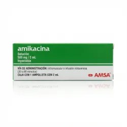 Amikacina 500 mg/2 mL Solución Inyectable, Ampolleta 2 mL