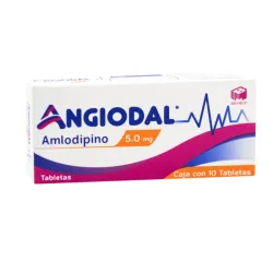 Angiodal Amlodipino 5 mg, Caja con 10 Tabletas