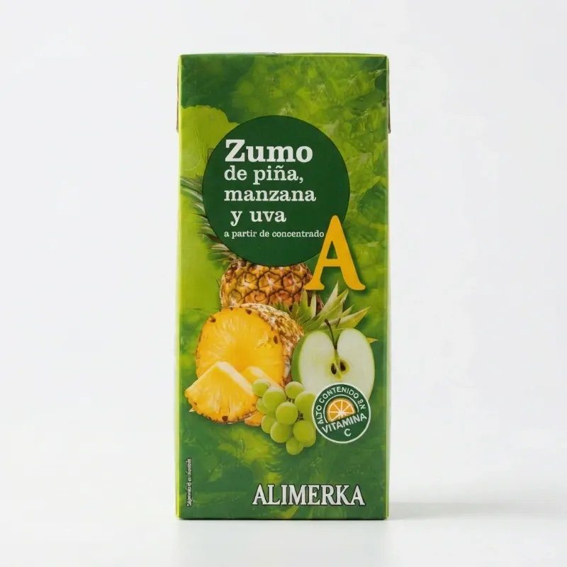 Caja de Jugo de 1 litro Zumo Piña, Manzana y Uva