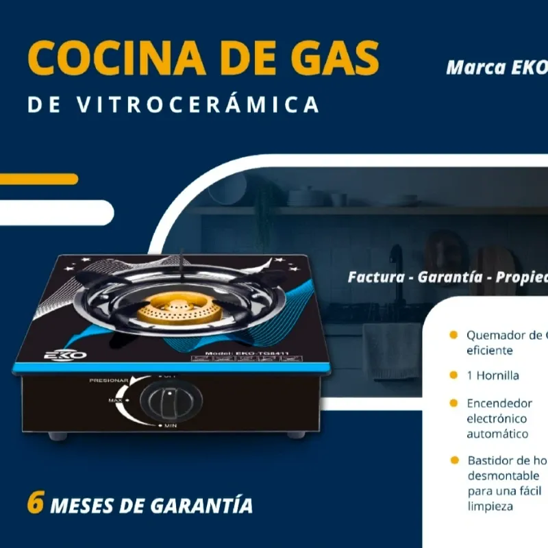 Cocina de Gas EKO Vitrocerámica 1 Hornilla