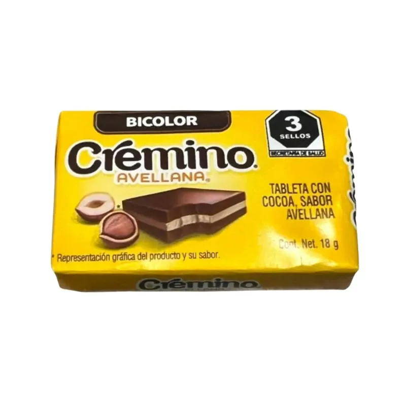 Cremino Tableta Bicolor sabor Avellana 18g