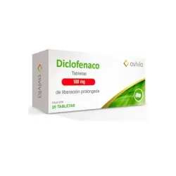 Diclofenaco 100 mg de Liberación Prolongada, Caja con 20 Tabletas