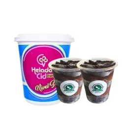 Dulce Tentación: Combo de 2 Vasos de Brownies con Crema y 1 Litro de Helado