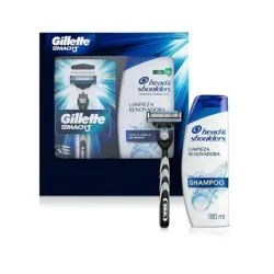 Gillette Mach3 Kit de Afeitado + Shampoo Head & Shoulders 180ml