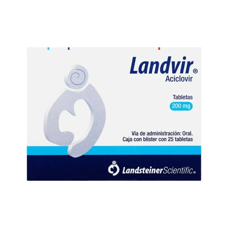Landvir Aciclovir 200 mg | Antiviral, Caja con Tabletas