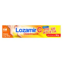 Lozamir-C Clotrimazol 1% Crema Antimicótica para Pie de Atleta, Tubo 30 g