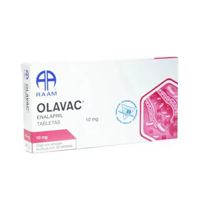 Olavac Enalapril 10 mg, Caja con 30 Tabletas