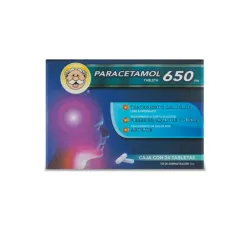 Paracetamol 650 mg, Caja con 24 Tabletas