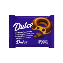 Pastelito tipo Rosquilla con Cobertura y Relleno de Cacao