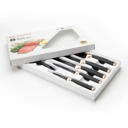 Set 5 Cuchillos + Pelador Kunsion Acero Inoxidable