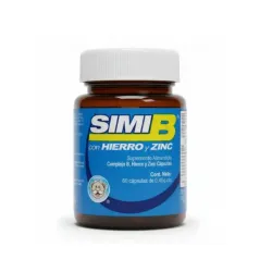 Suplemento Simi B Hierro y Zinc 60 Cápsulas  