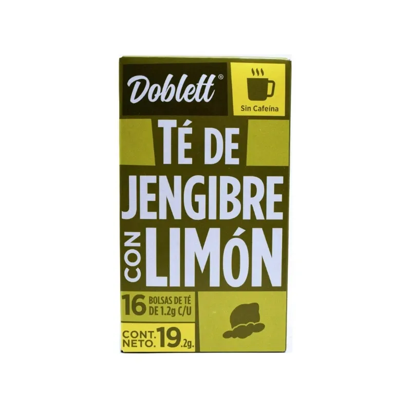 Té de Jengibre con Limón Doblett – 16 bolsitas (1.2 g c/u – 19.2 g total)