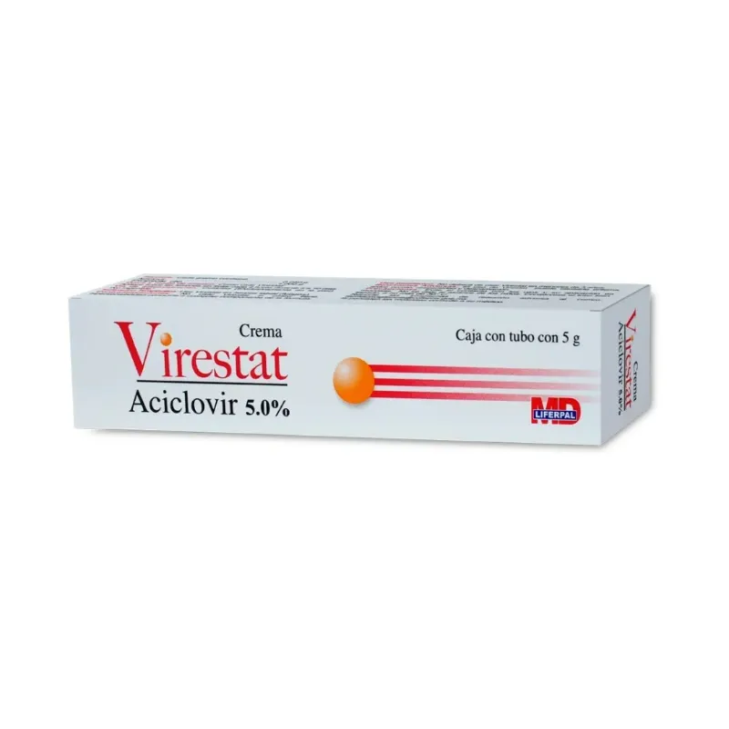 Virestat Aciclovir 5% Crema Antiviral, Tubo con 5 g