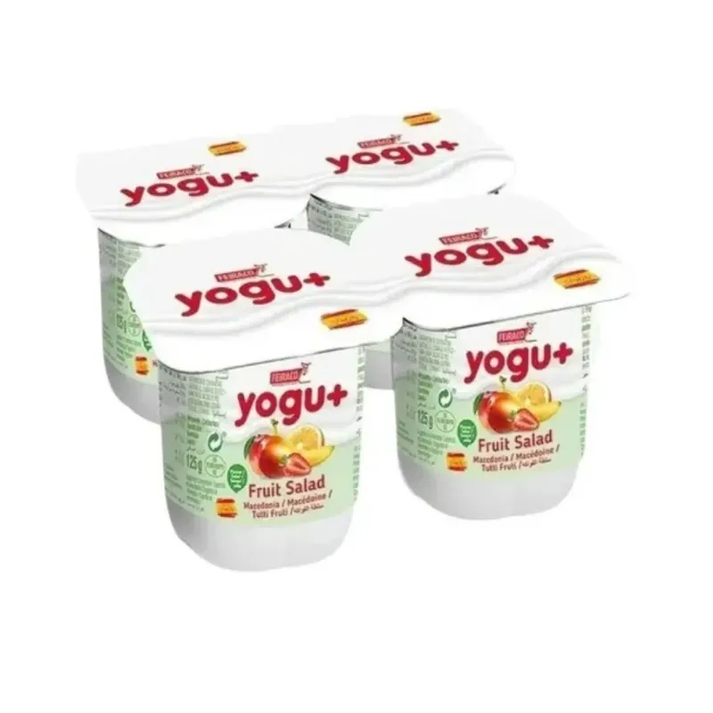 Yogurt 4 unidades de 125 g c/u Sabor Macedonia de Frutas