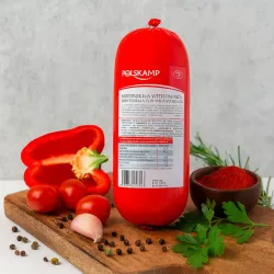 Mortadella de pollo Con pimiento 🫑 rojo Polskamp 400 G 