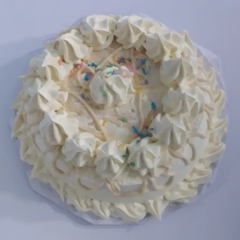 Cake de vainilla con chocolate blanco